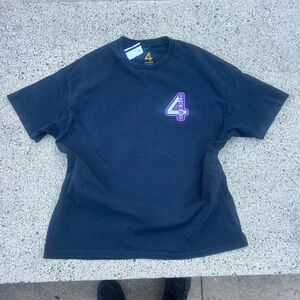 Black T-Shirt with Purple Graphic